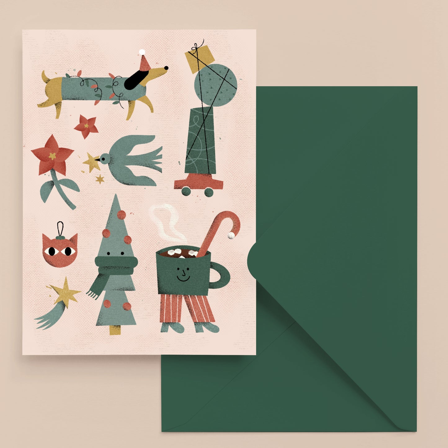 🎄 Holiday Cheer Card – Illustrated by Anna M.