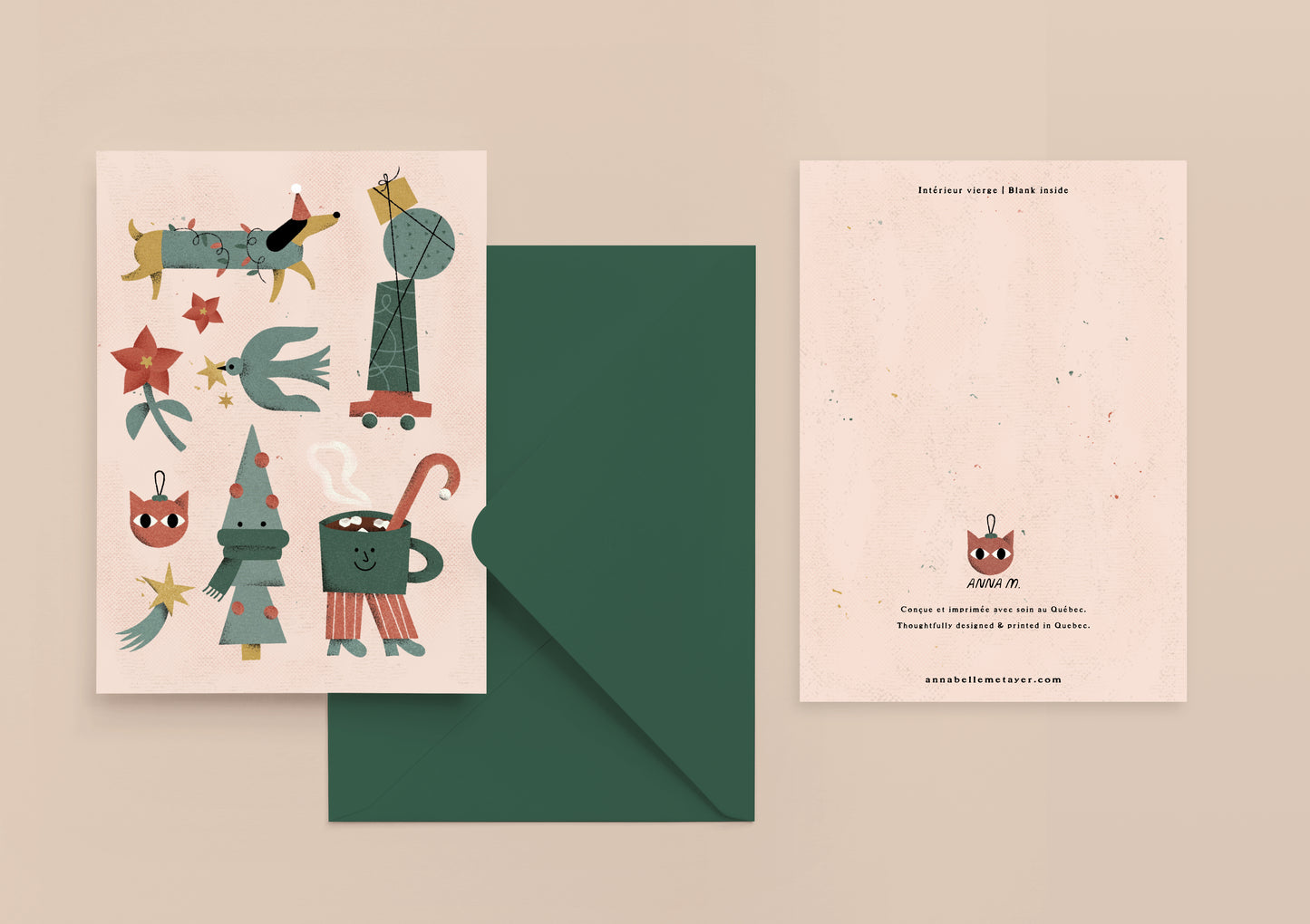 🎄 Holiday Cheer Card – Illustrated by Anna M.